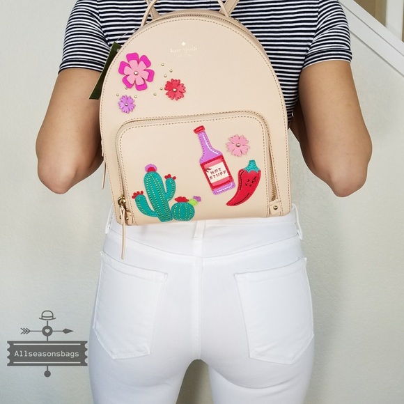 Kate spade NY cashew new Horizons cactus backpack - Picture 2 of 7